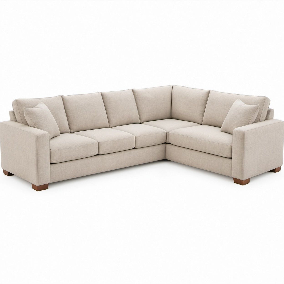 4-Sitzer Ecksofa in L-Form, Beige/Braun, 280 x 210 x 88 cm