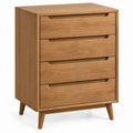 Kommode mit 4 Schubladen aus MDF mit Eichenfurnier, Naturbraun, 80 x 40 x 110 cm