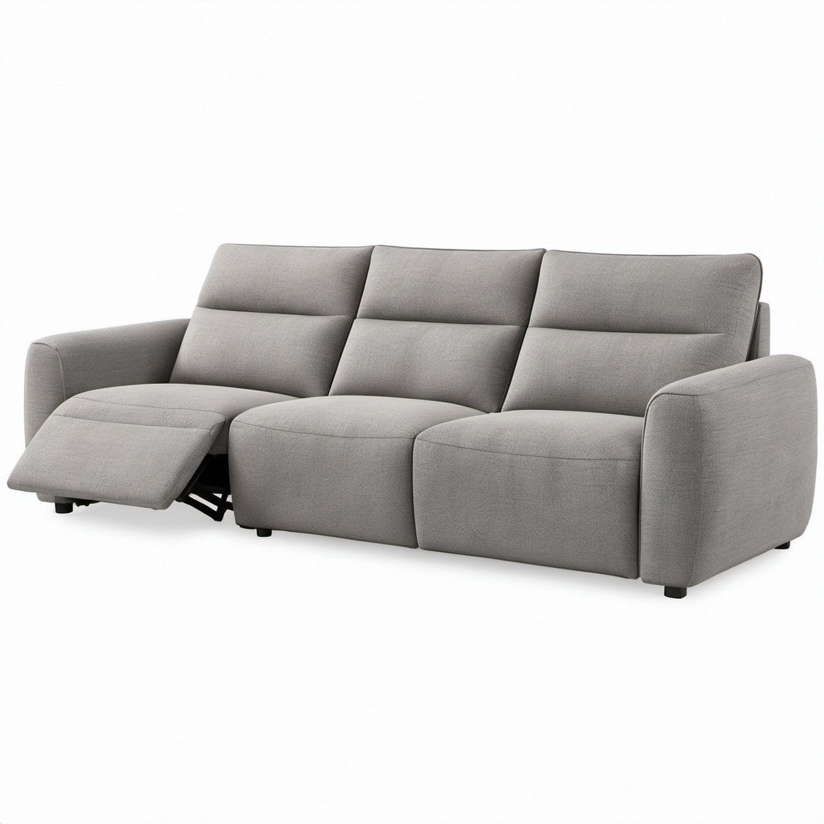 3-Sitzer-Relaxsofa in Grau mit manueller Relaxfunktion, Polyesterbezug, 210 x 95 x 100 cm