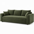 Gerades 3-Sitzer-Sofa in Olivgrün mit Polyester-Samtbezug, 220 x 95 x 85 cm