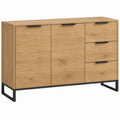 Sideboard in Eiche-Dekor/Schwarz, 140 x 40 x 90 cm