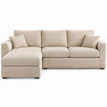L-förmiges Sofa mit linker Recamiere, Beige/Schwarz, 260 x 160 x 85 cm